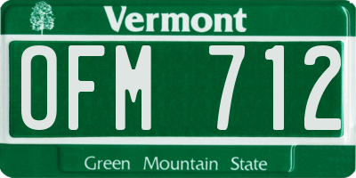 VT license plate OFM712