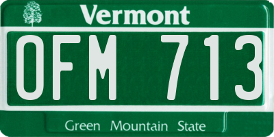 VT license plate OFM713