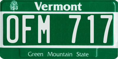 VT license plate OFM717