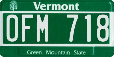 VT license plate OFM718