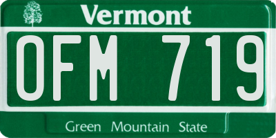 VT license plate OFM719