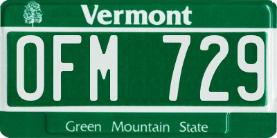 VT license plate OFM729