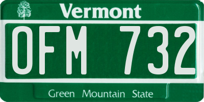 VT license plate OFM732