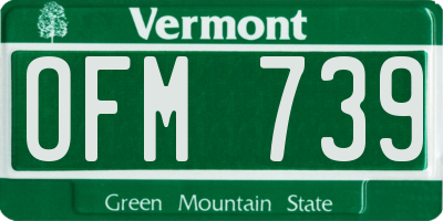 VT license plate OFM739