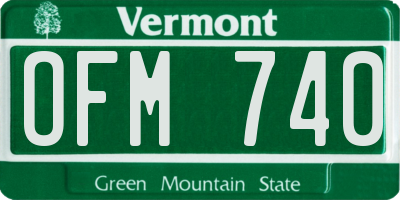 VT license plate OFM740