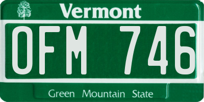 VT license plate OFM746