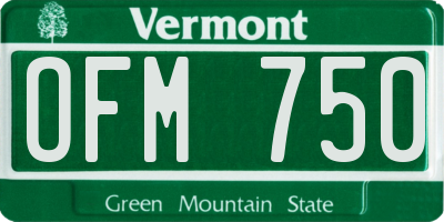 VT license plate OFM750