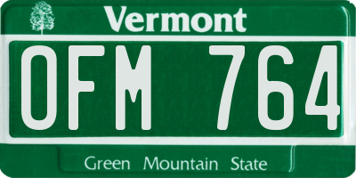 VT license plate OFM764