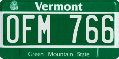 VT license plate OFM766