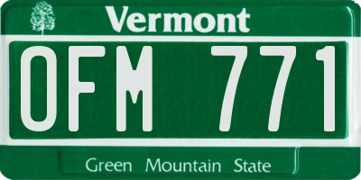 VT license plate OFM771