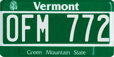VT license plate OFM772