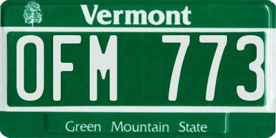 VT license plate OFM773