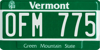 VT license plate OFM775