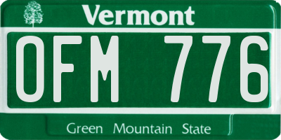 VT license plate OFM776