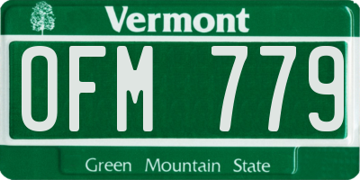 VT license plate OFM779