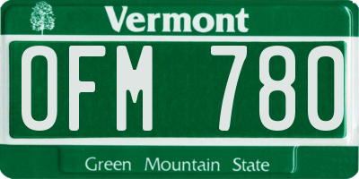 VT license plate OFM780