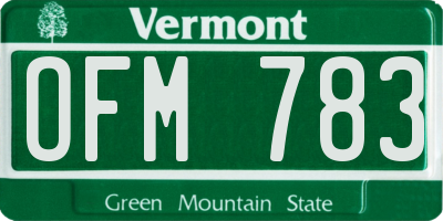 VT license plate OFM783