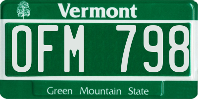 VT license plate OFM798