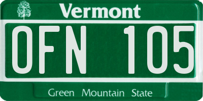 VT license plate OFN105