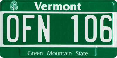 VT license plate OFN106