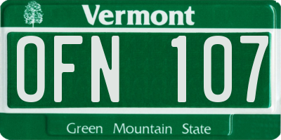 VT license plate OFN107