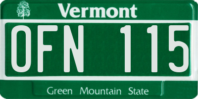 VT license plate OFN115