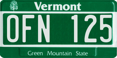 VT license plate OFN125