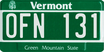 VT license plate OFN131