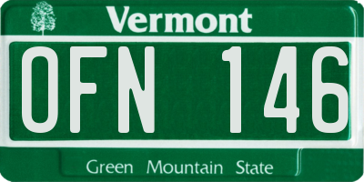 VT license plate OFN146