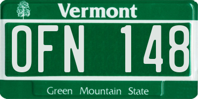 VT license plate OFN148