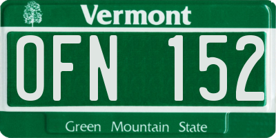 VT license plate OFN152