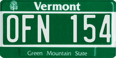 VT license plate OFN154