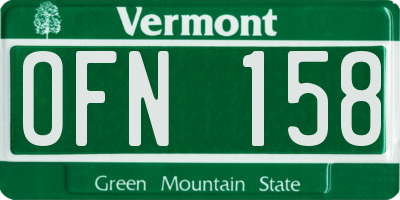 VT license plate OFN158