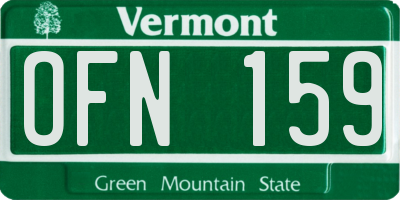 VT license plate OFN159