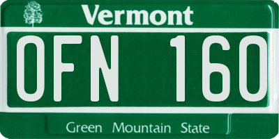 VT license plate OFN160
