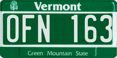 VT license plate OFN163