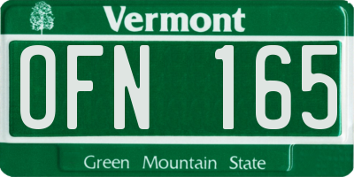 VT license plate OFN165