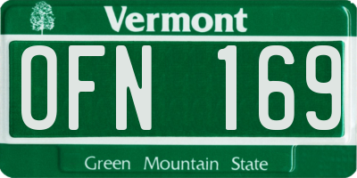 VT license plate OFN169