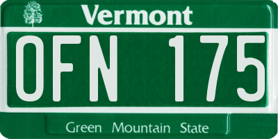 VT license plate OFN175