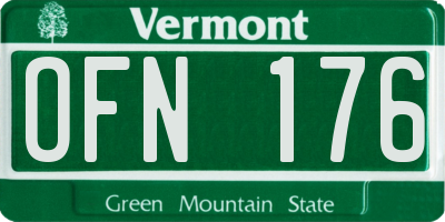 VT license plate OFN176