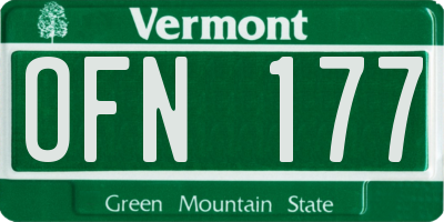 VT license plate OFN177