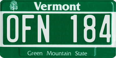 VT license plate OFN184