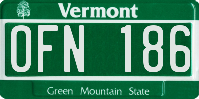VT license plate OFN186