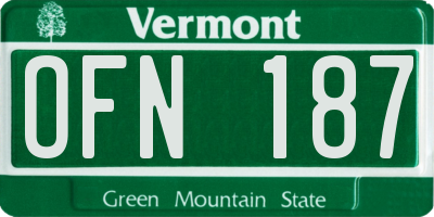 VT license plate OFN187