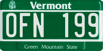VT license plate OFN199