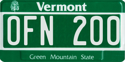 VT license plate OFN200