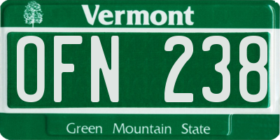 VT license plate OFN238