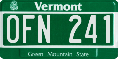VT license plate OFN241