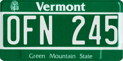 VT license plate OFN245