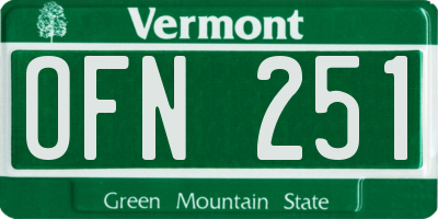 VT license plate OFN251